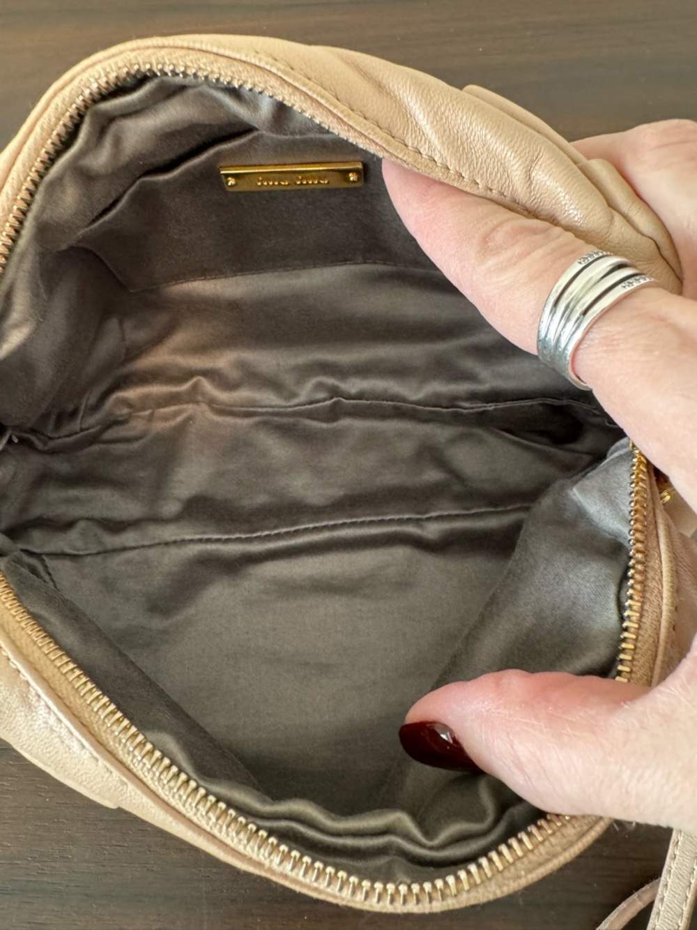 MIU MIU Leather Pleated Crossbody Purse | Gold Hardware | As Is - Picture 9 of 16